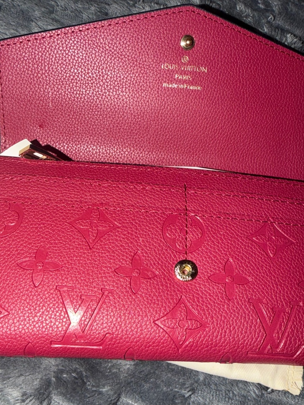 Red Monogram Envelope Wallet - Picture 3 of 7